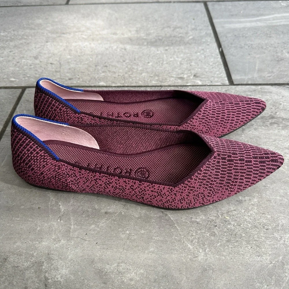 Rothys The Point Fig Python Snake Print Toe‎ Limited Edition Flat Women W 8 Rare
